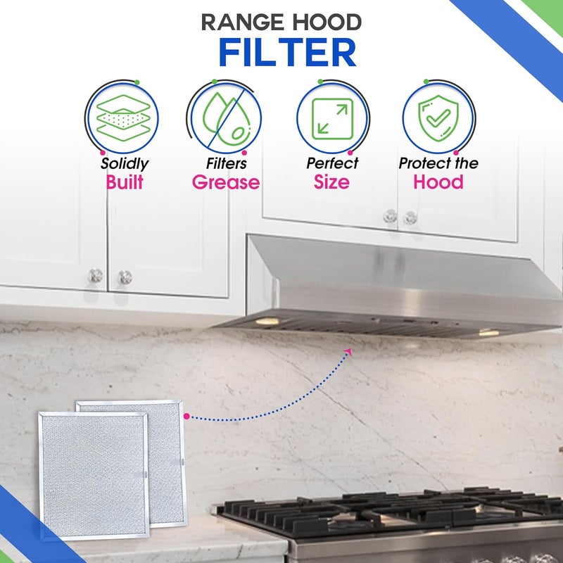 Bagean Stove Hood Vent Filter 9.87" x 11.62" 97007894 Compatible with Broan Range Hood Filter Replacement - Fit's Nutone Kitchen Exhaust Fan Screen - Blocks Grease & Filters Over Oven Air (1-Pack) - Image 2